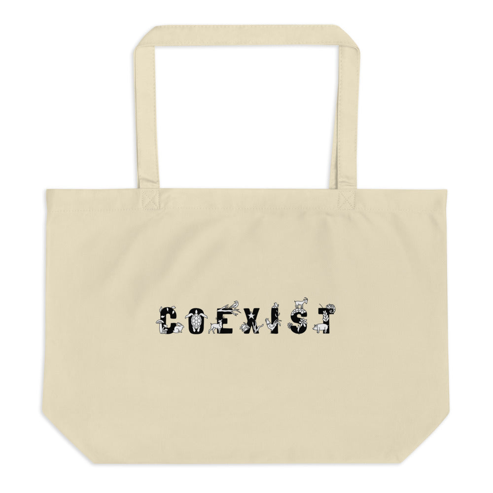 COEXIST Large Organic Tote Bag