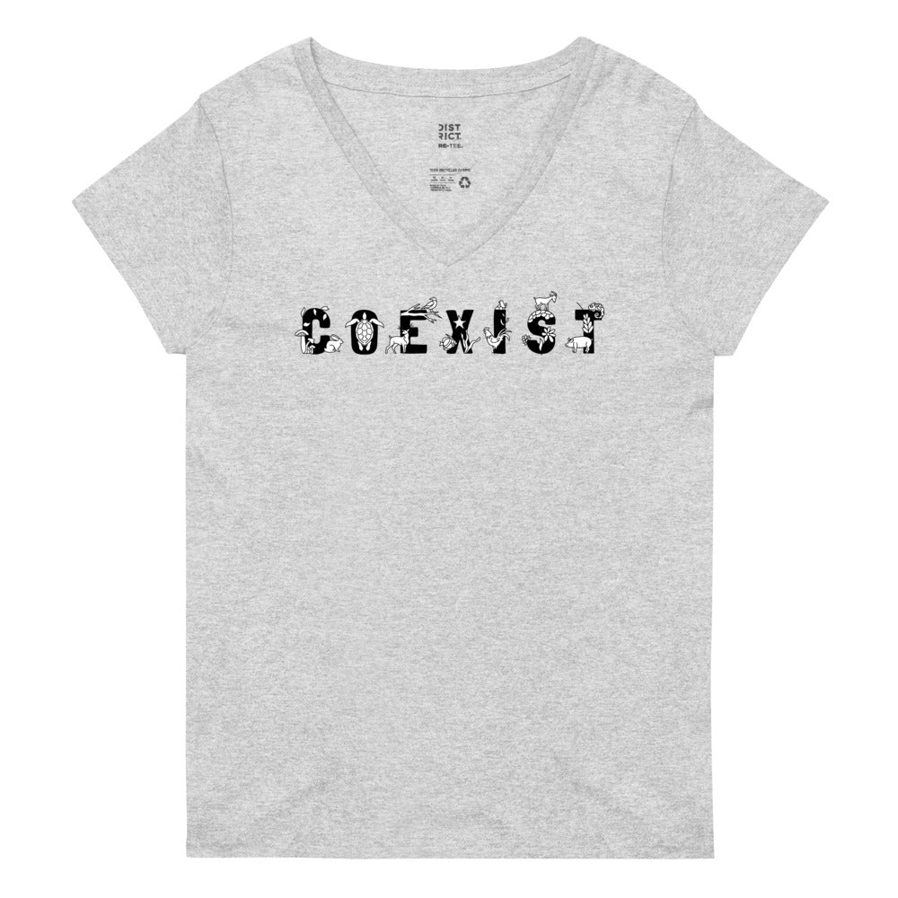 COEXIST Recycled V-neck T-shirt